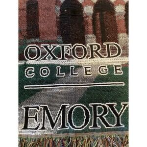 Emory University Tapestry Blanket Oxford college RARE!!!